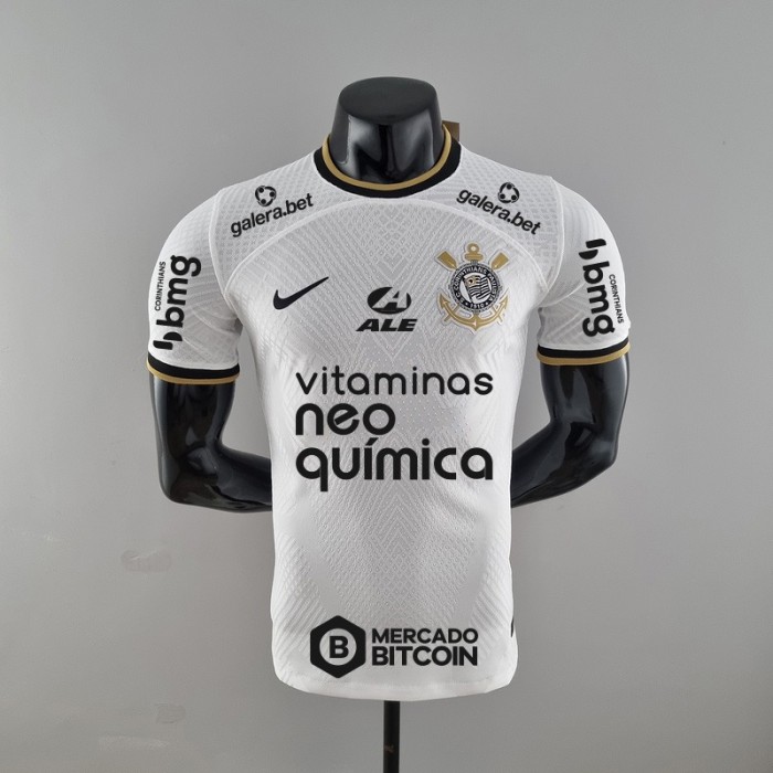 22/23 all sponsors Corinthians home White Jersey version short sleeve-371609
