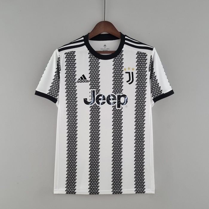 22/23 Juventus home Black White Jersey version short sleeve-6062919