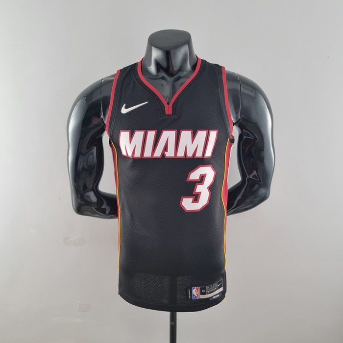 75th Anniversary Miami Heat WADE #3 black NBA Jersey-3099036