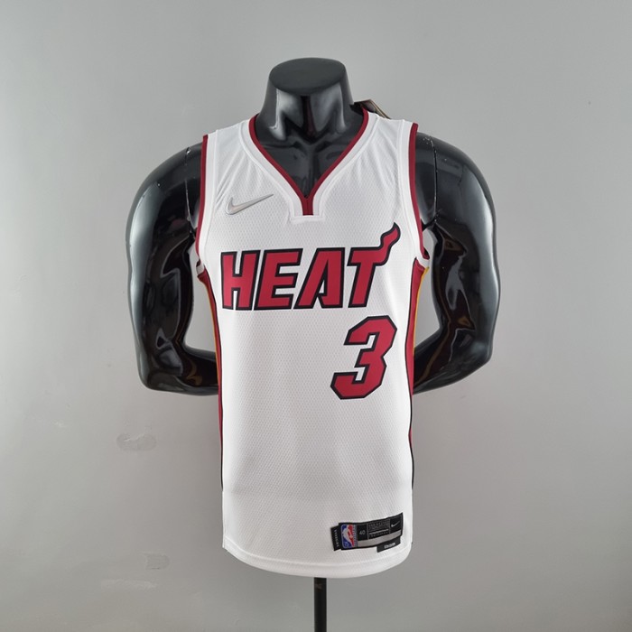 75th Anniversary Miami Heat WADE #3 White NBA Jersey-1544344