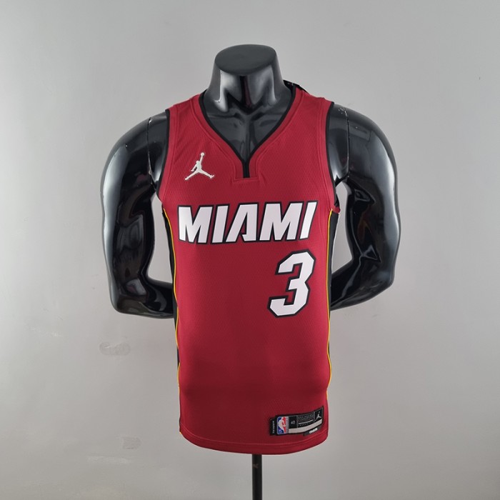 75th Anniversary Miami Heat Jordan WADE #3 Burgundy NBA Jersey-4427427