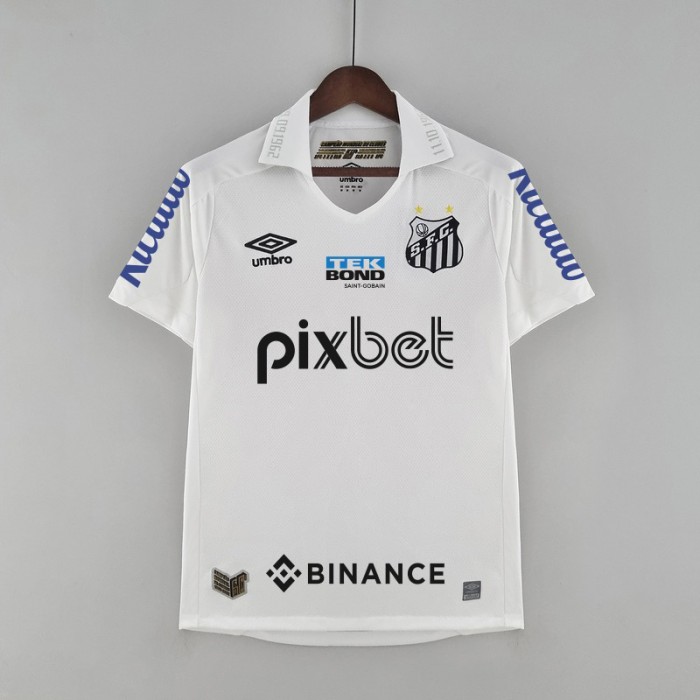 22/23 all sponsors Santos Laguna home White Jersey version short sleeve-8240053
