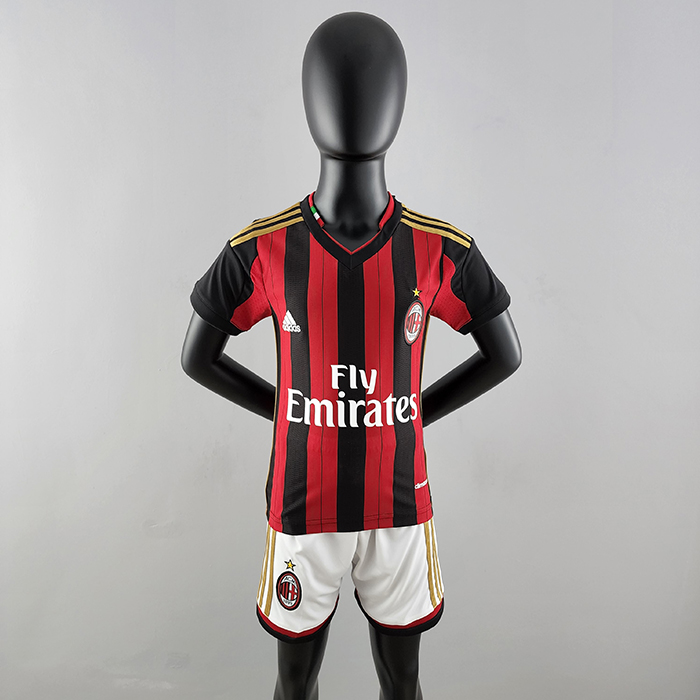 Retro AC Milan 13/14 kids Jersey Red kids Kit Jersey (Shirt + Short)-7897259