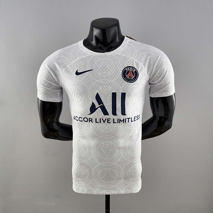 22/23 Paris Saint-Germain PSG Pre-Game White Jersey version short sleeve (player version)-3651059