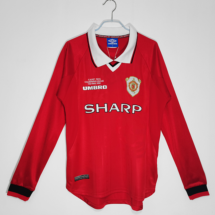 1999/00 Retro Manchester United M-U Home Red Jersey version Long sleeve-3204732