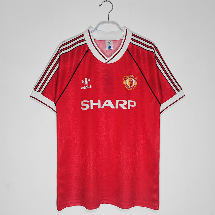 1991/92 Retro Manchester United M-U Home Red Jersey version short sleeve-308181