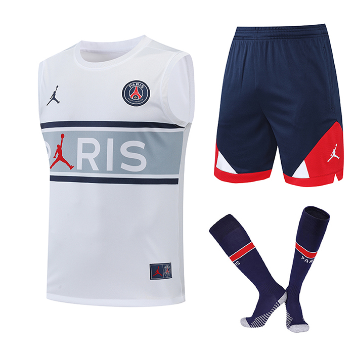 22/23 Paris Saint-Germain PSG vest training kit White Suit Shorts Kit Jersey (Vest + Short +Sock)-9022200