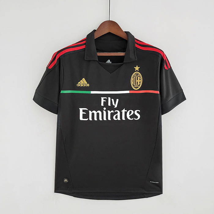 Retro 11/12 AC Milan third away Black Jersey version short sleeve-7802574