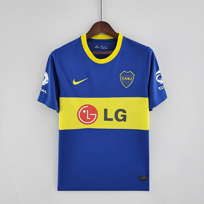 10/11 Retro Boca Juniors home Blue Jersey version short sleeve-7365951