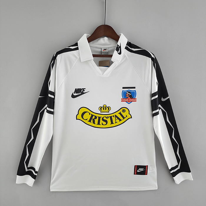 Retro 1995 Colo Colo home White Black Jersey version Long Sleeve-8910313
