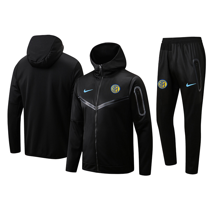 22/23 Inter Milan Black Hooded Edition Classic Jacket Training Suit (Top+Pant)-5593723