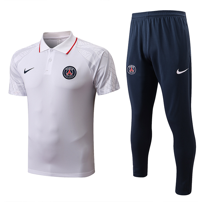 22/23 Paris Saint-Germain PSG kit White Jersey Edition Classic Training Suit (Shirt + Pant)-1950565
