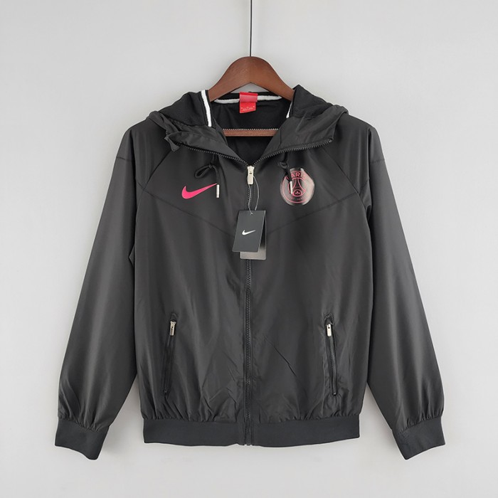 2022 Paris Saint-Germain PSG Windbreaker Black Hooded jacket Windbreaker-8845951