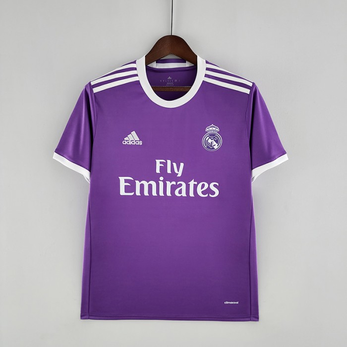 Retro Real Madrid 16/17 away Purple Jersey version short sleeve-9773038
