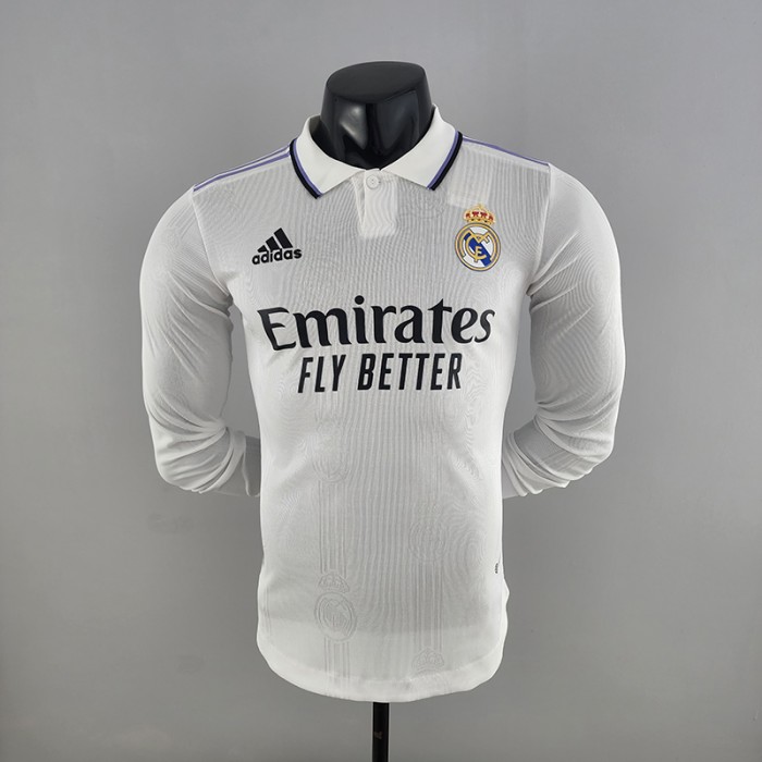 22/23 Real Madrid home White Long Sleeve Jersey version Long Sleeve-850566