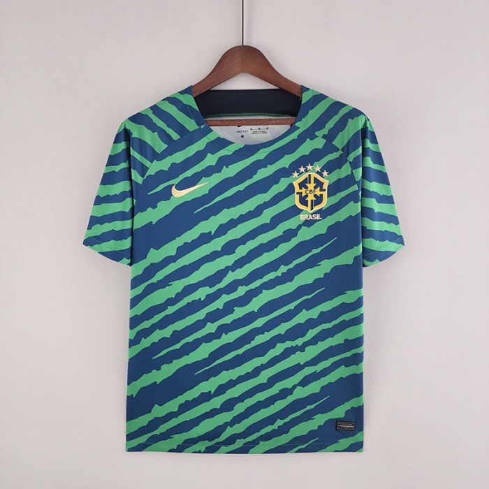 2022 Brazil Special Edition Green Blue Jersey version short sleeve-8085163