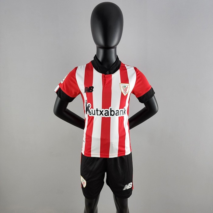 22/23 kids kit Athletic Bilbao home White Red kids Jersey (Shirt + Short)-4760359
