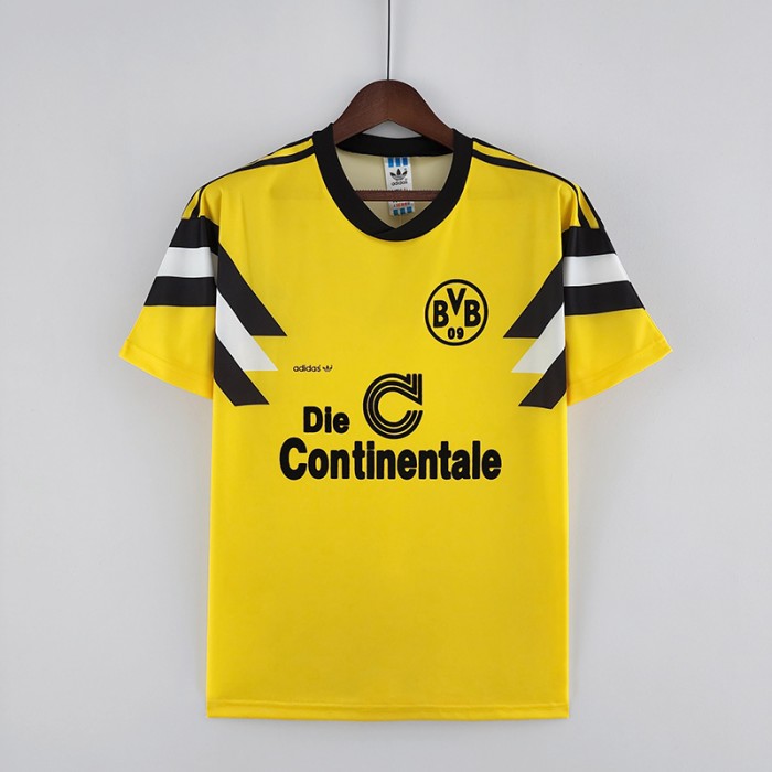 Retro 1989 Borussia Dortmund home Yellow Black Jersey version short sleeve-3060968