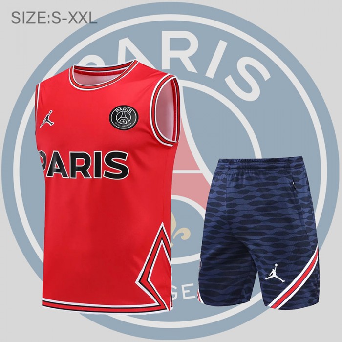 22/23 PSG vest training suit kit red Suit Shorts Kit Jersey (Vest + Short)-562853