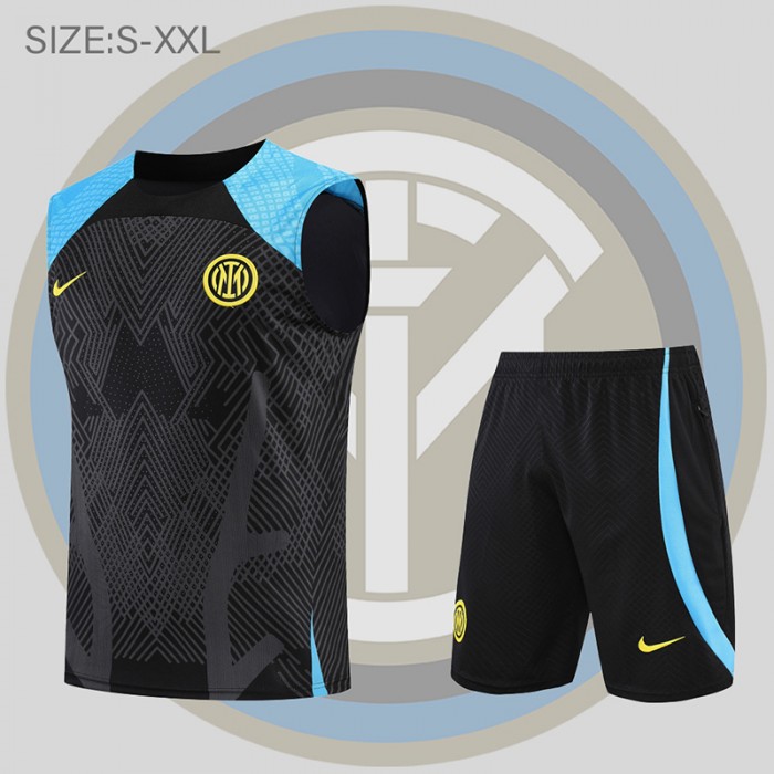 22/23 Inter Milan vest training suit kit Black Suit Shorts Kit Jersey (Vest + Short)-830031
