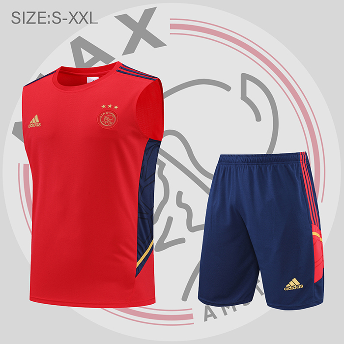 22/23 AFC Ajax vest training suit kit Red Suit Shorts Kit Jersey (Vest + Short)-6403216