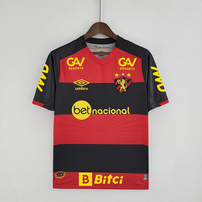 22/23 all sponsors Recife sports home Red Black Jersey version short sleeve-2729723