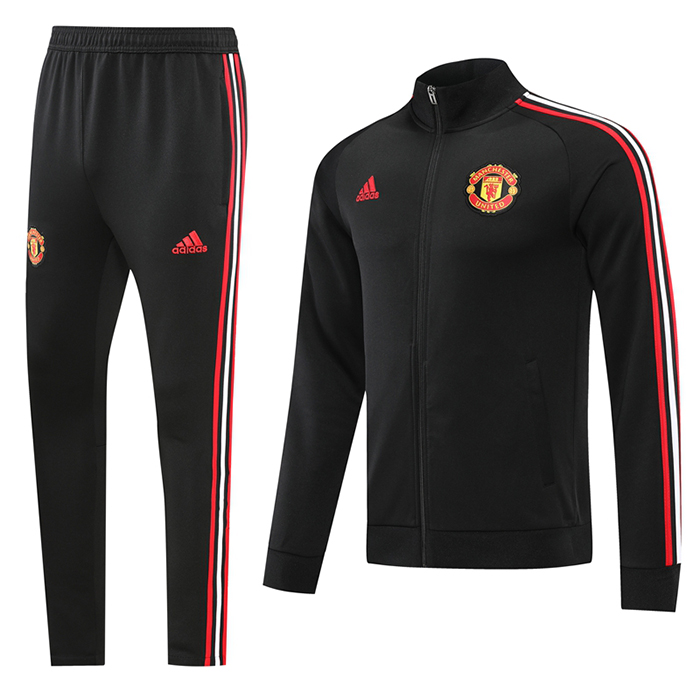2022 Manchester United M-U Black Edition Classic Jacket Training Suit (Top+Pant)-7236742