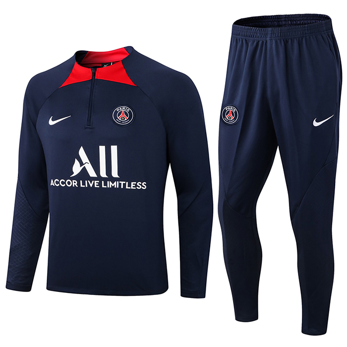 2022 Paris Saint-Germain PSG Nvay Blue Edition Classic Jacket Training Suit (Top+Pant)-3144067
