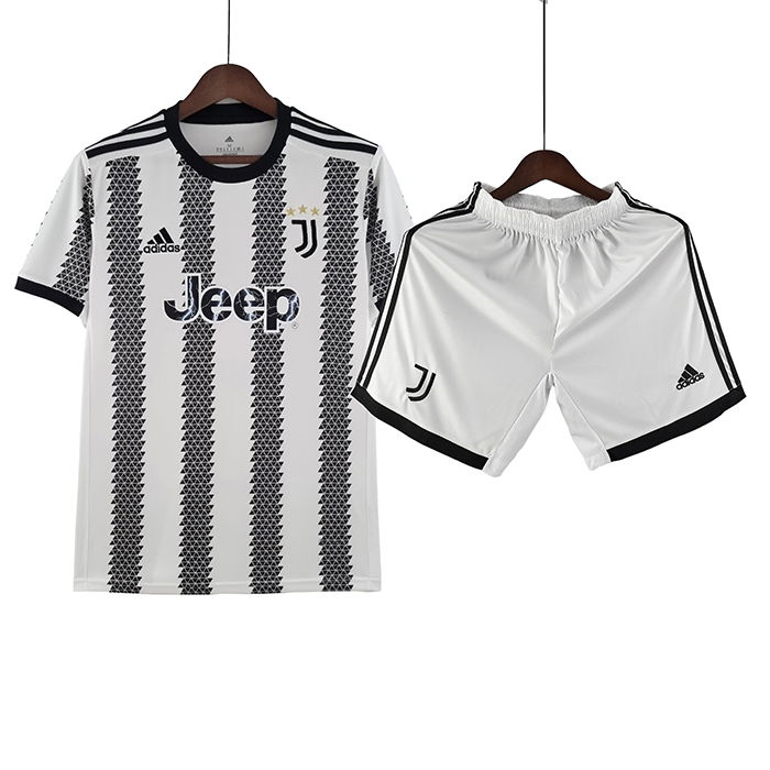 22/23 Juventus home White Black Suit Shorts Kit Jersey (Shirt + Short)-148502