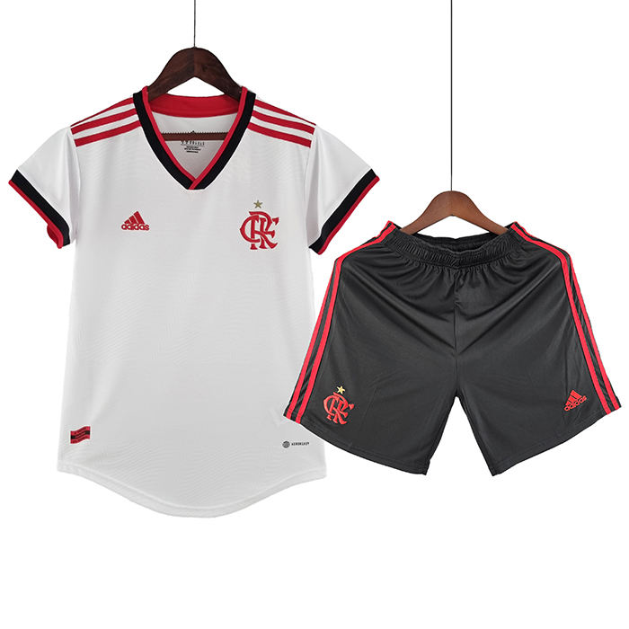 22/23 Women Flamengo away White Suit Shorts Kit Jersey (Shirt + Short)-5708634