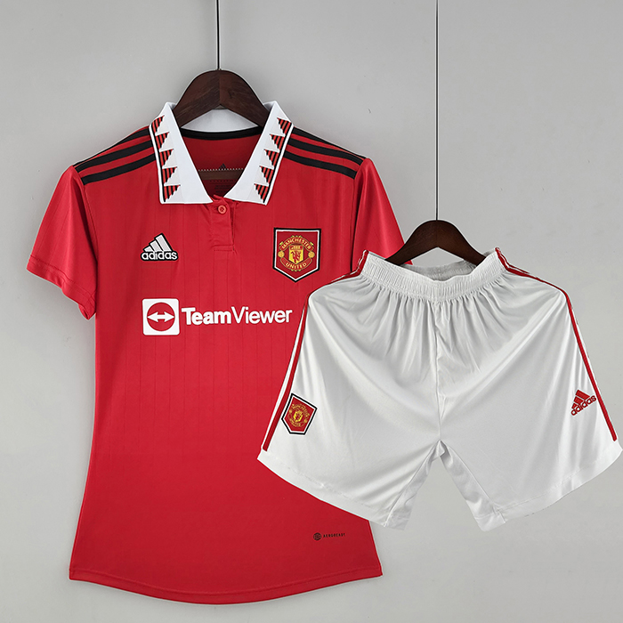 22/23 Women Manchester United M-U home Red Suit Shorts Kit Jersey (Shirt + Short)-1652074