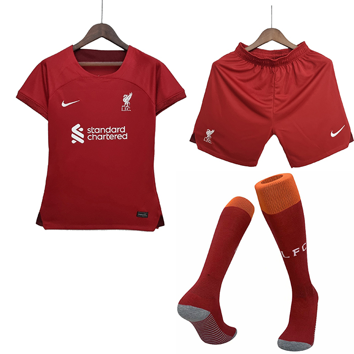 22/23 Women Liverpool home Red Suit Shorts Kit Jersey (Shirt + Short +Sock)-8293484