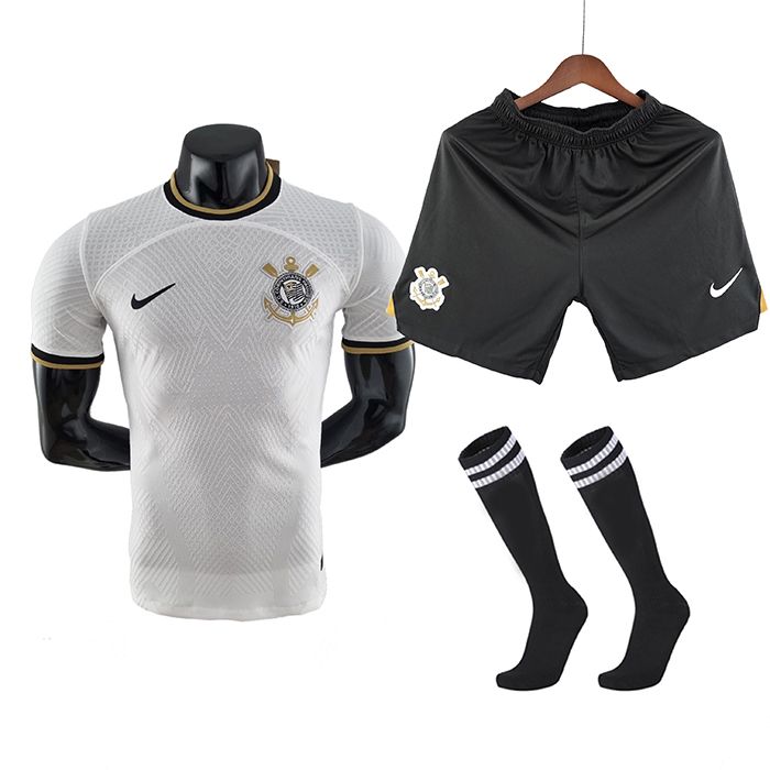 22/23 Corinthians home White Suit Shorts Kit Jersey (Shirt + Short +Sock) (Player Version)-9978317