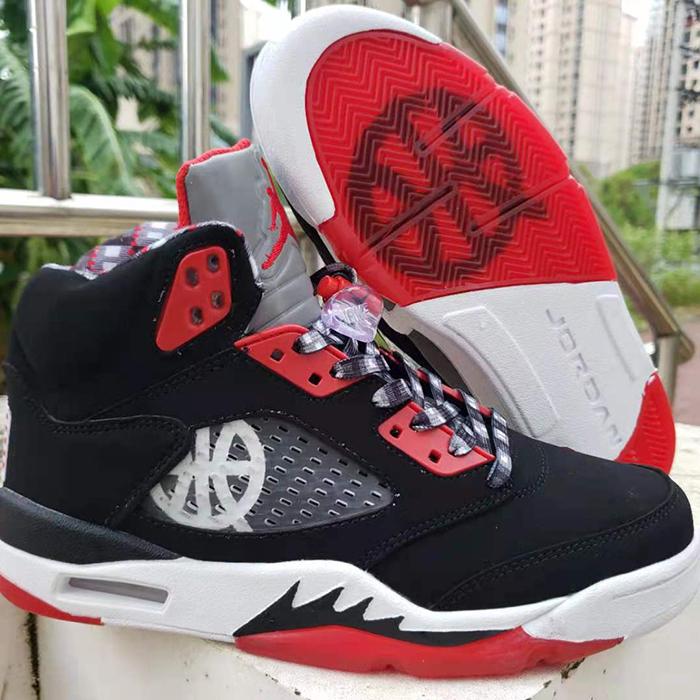 Air Jordan 5 AJ5 Easter High Running Shoes-Black/Red-9044024