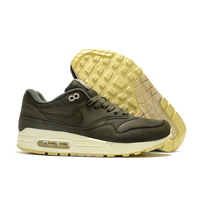 AIR MAX 1 Running Shoes-Army Green/White-2469358