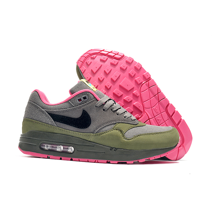 AIR MAX 1 Running Shoes-Gray/Green-7252387