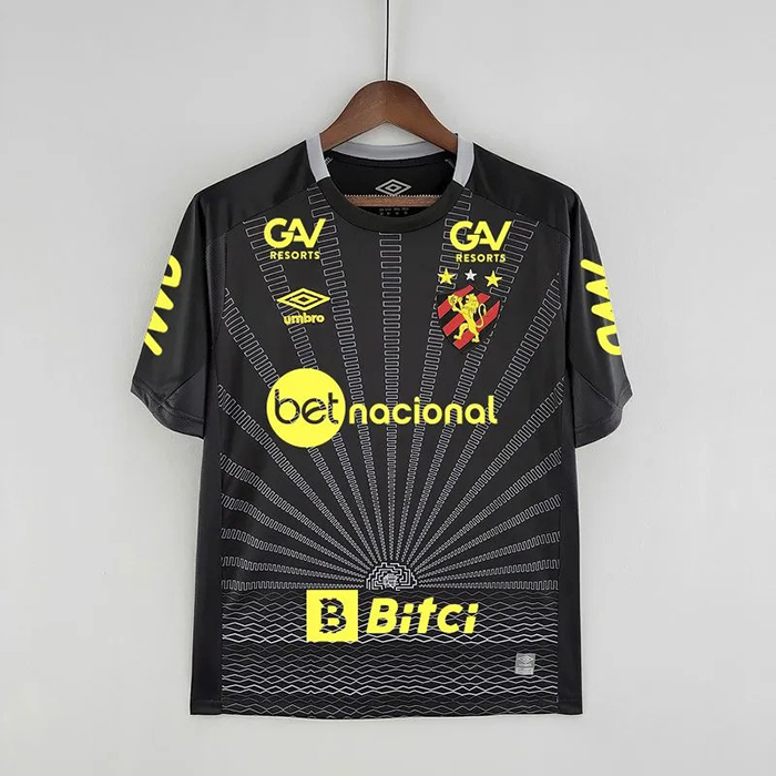 22/23 Goalkeeper Recife sports all sponsors Black Jersey version short sleeve-4621815