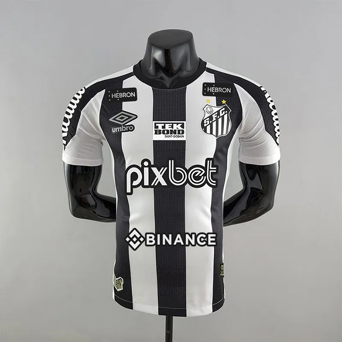 22/23 Santos Laguna all sponsor away Black White Jersey version short sleeve (player version)-283333