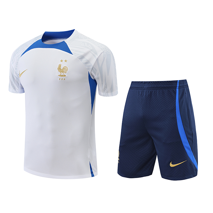 2022 France Shirt training suit kit White Suit Shorts Kit Jersey (Shirt + Short)-4192816