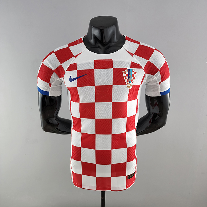 2022 Croatia home Red White Jersey version short sleeve (player version)-3497754