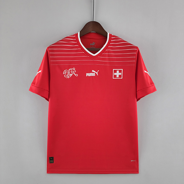 2022 World Cup National Team Switzerland home Red Jersey version short sleeve-6738023