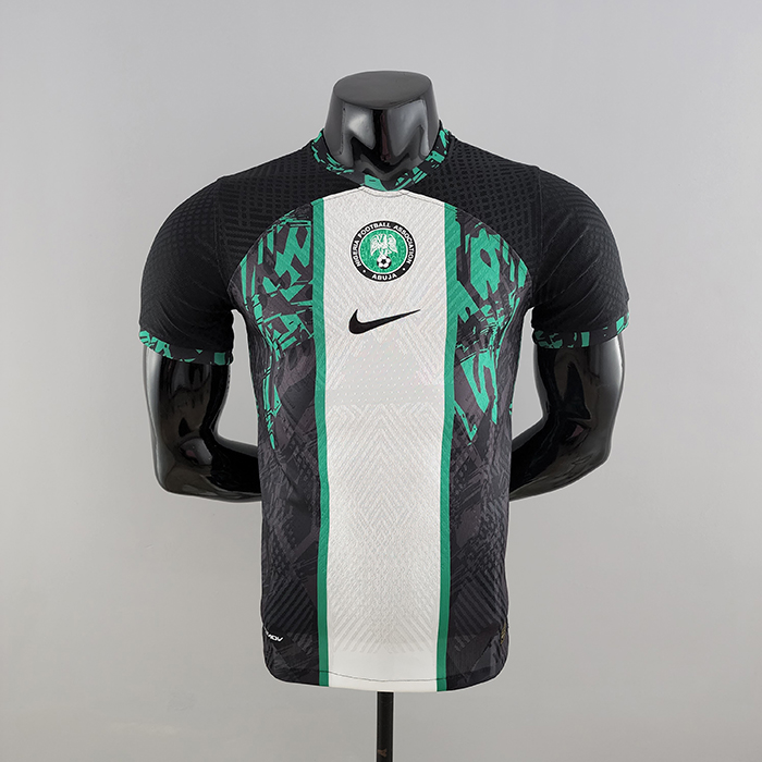 2022 World Cup National Team Nigeria home Black White Green Jersey version short sleeve (player version)-2641646