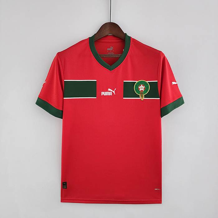 2022 World Cup National Team Morocco home Red Jersey version short sleeve-2704417