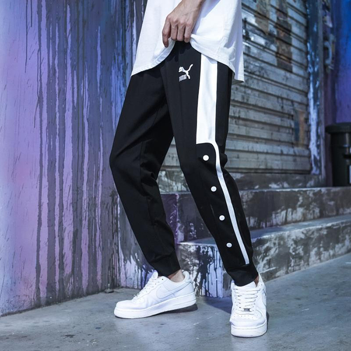 Fashion Casual Long Pants-Black/White-382656