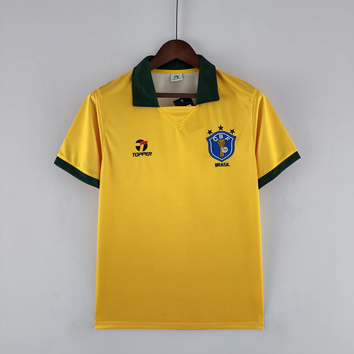 Retro 1988 Brazil home Yellow Jersey version short sleeve-7198831