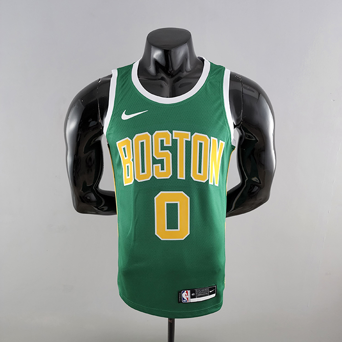 Boston Celtics Tatum #0 Green Gold NBA Jersey-9369468