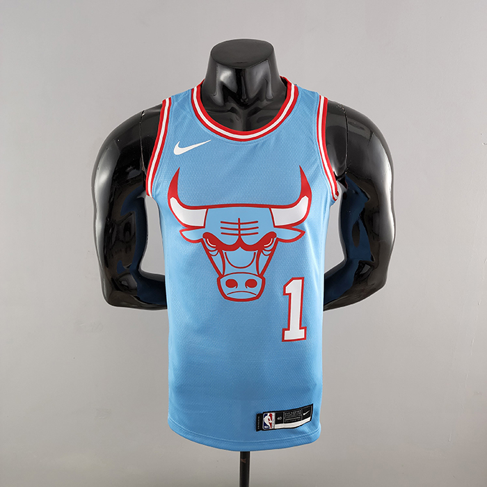 Chicago Bulls ROSE#1 Blue NBA Jersey-9928429