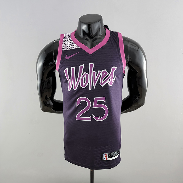 Minnesota Timberwolves ROSE#25 Black and Purple NBA Jersey-967192