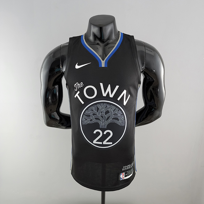 2020 WIGGINS #22 Warriors City Edition Black and Grey NBA Jersey-8704558