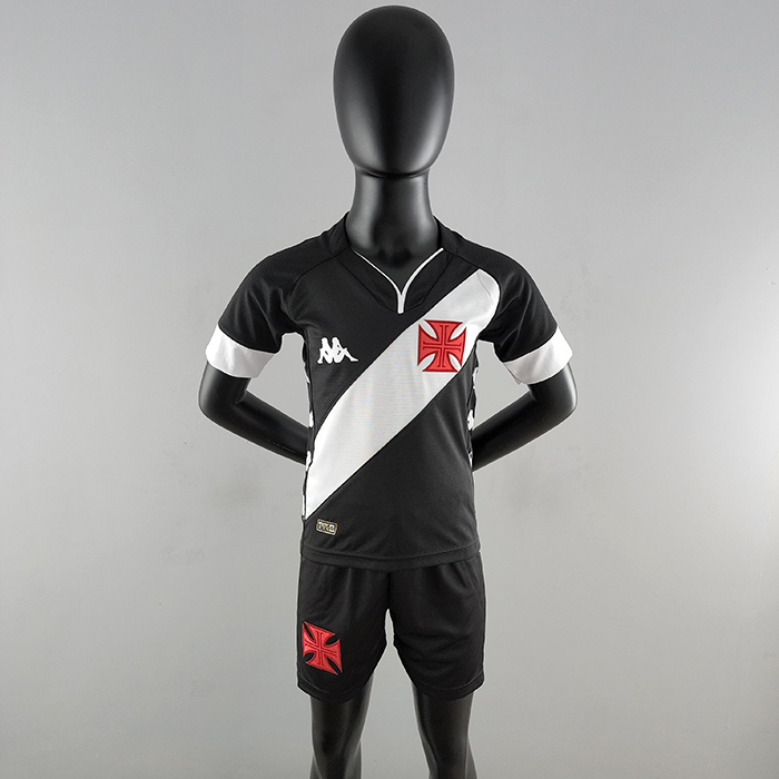 22/23 Vasco da Gama kids kit Home Black White Kids suit short sleeve kit Jersey (Shirt + Short )-416814